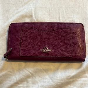 Magenta coach accordion zip wallet